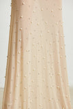 Sheer Maxi Dress Nude Color Close View