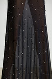 Sheer Maxi Dress Black Color Close View