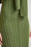 Green Sleeveless Knit Dress Close View