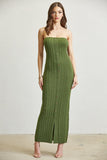 Green Sleeveless Knit Dress (without shawl) Front View