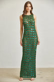 Sequin Crochet Maxi Dress – Low Back Elegance