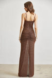 Amber Dune Gown - Rhinestone Mesh Maxi Dress