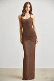 Amber Dune Gown - Rhinestone Mesh Maxi Dress
