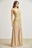 Chiffon Pearl with Glitter Maxi Dress
