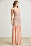 Chiffon Pearl with Glitter Maxi Dress