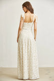 Midnight Bloom Lace Maxi Dress - Women’s Elegant Black Lace Maxi Dress with Tie Straps & Belt