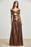 Matallic Stretchy Maxi Dress with Gold Buttons