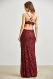 Starlit Tide Beaded Sequin Dress with Cowl Neck & Waist Cutouts