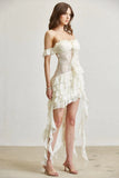 Jasmine Off shoulder Lace Ruffled Dress