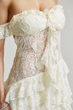 Jasmine Off shoulder Lace Ruffled Dress