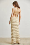 Knit Maxi Halter Dress- Backless Resort Summer Dress