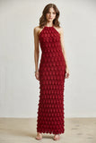 Knit Maxi Halter Dress- Backless Resort Summer Dress