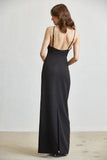 Spaghetti Strap Black Sheer Mesh Maxi