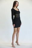 Long Sleeve Dresses Black Color by Rose Paulino Side Look