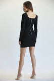 Long Sleeve Dresses Black Color by Rose Paulino Back Look