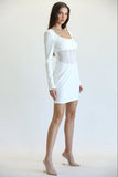 Long Sleeve Dresses White Color by Rose Paulino Side Look
