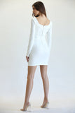 Long Sleeve Dresses White Color by Rose Paulino Back Look
