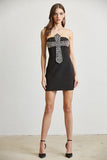 Glam Cross-Trim Corset Dress