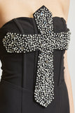 Glam Cross-Trim Corset Dress
