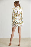 Glam Stripes Feather Cuff Dress