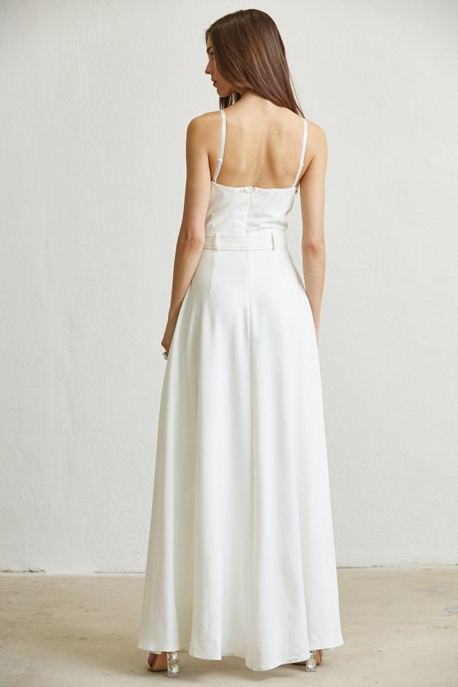 Channary Gold Button Front Detail Jumpsuit