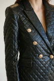 Alora Leather Quilted Coat