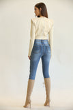 Long Sleeve Leather Top Back View