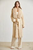 Cozy Faux Fur Trim Long Cable Knit Cardigan for Women – Winter Sweater Coat