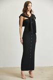 Black Sleeveless Knit Dress Side View