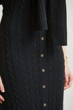 Black Sleeveless Knit Dress Close View
