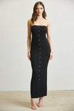 Black Sleeveless Knit Dress (without shawl) Front View