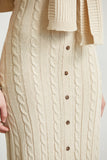 Beige Sleeveless Knit Dress Close View