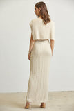 Beige Sleeveless Knit Dress Back View