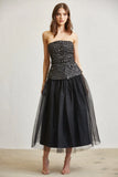 Strapless Tweed Top & Tulle Skirt