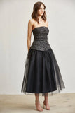 Strapless Tweed Top & Tulle Skirt