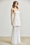 Monaliza Embroidered Lace Strapless Top & Skirt Set