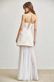 Monaliza Embroidered Lace Strapless Top & Skirt Set