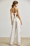 Seashell Pearl Strap Satin Top & Pant Set