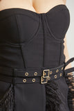 Buckled Feather Corset Dress