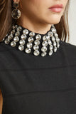 Black Mock Neck Long Dress Close View