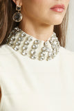 Beige Mock Neck Long Dress Close View