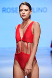 Elektra Red- Rib Effect One Piece