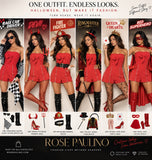 Tie Front Red Mini Romper with  Front and Back Zipper