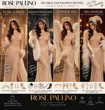 Sheer Maxi Dress - Faux Feather Cuffs - Magnolia