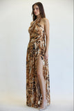 Torie - Gold Lurex Chiffon Fabric Dress