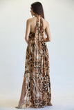 Torie - Gold Lurex Chiffon Fabric Dress