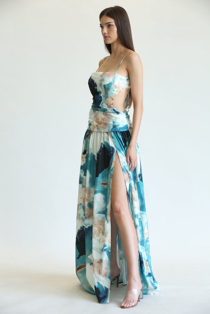 Verity - Watercolor Floral Print Pattern Dress