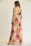 Sontee - Multi-color Marble Print Pattern Dress
