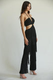 Elizabella - Multi-tiered Fringe Detailed Pants Jumpsuit