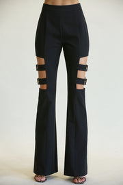 Lola- High Waisted Belted Bell Bottom Pants
